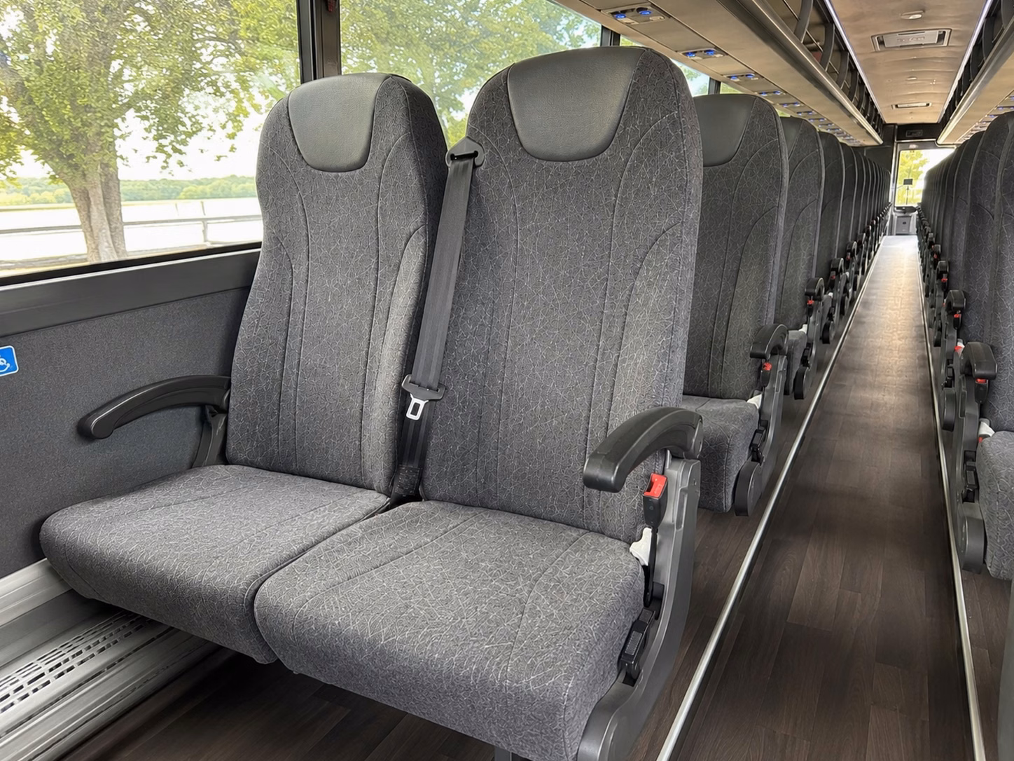 56 passenger charter bus interior